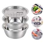 3 In 1 Stainless Steel Grater Basket